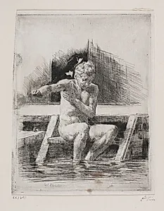 Den badende mand by Carl Bloch