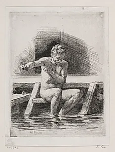 Den badende mand by Carl Bloch