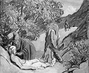 Den barmhjertige samaritan by Joakim Skovgaard