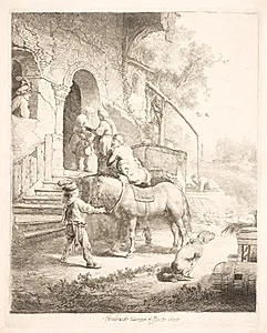 Den barmhjertige samaritaner by Rembrandt van Rijn