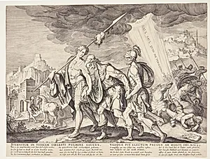 Den blinde Saulus ledes til Damaskus by Ubekendt