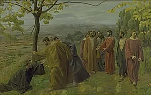 Den blinde ved vejen råber efter Kristus by Niels Larsen Stevns