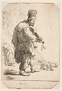 Den blinde violinspiller by Rembrandt van Rijn