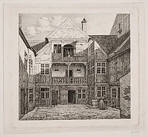 Den Collinske Gård i Bredgade by Heinrich Hansen