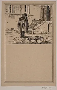 Den døde hund. Nr. 2 i Chr. Winther og M. Rørbye, "25 Billeder for små børn" by Adolph Kittendorff