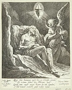 Den døde Kristus begrædt af en engel by Jan Harmensz. Muller