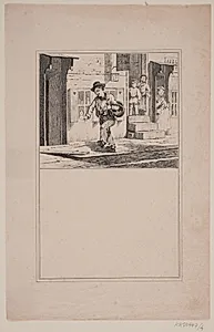 Den drukne. Prøvetryk til Chr. Winther og M. Rørbye, "25 Billeder for små børn" by Adolph Kittendorff