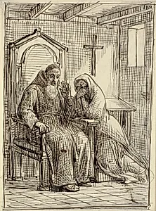 Den forfærdede skriftefader by Wilhelm Marstrand