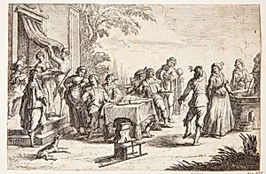 Den fortabte søn fester med skøgerne by Cornelis de Wael
