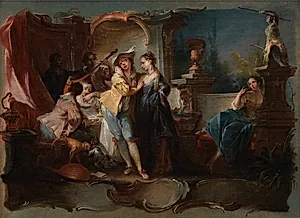 Den fortabte søn i selskab med kurtisaner by Johann Wolfgang Baumgartner
