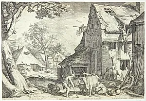 Den fortabte søn som svinehyrde by Jan Saenredam