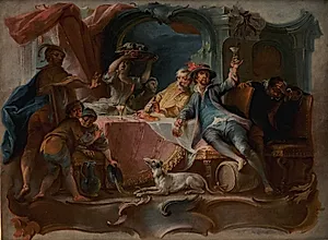 Den fortabte søn svirer sin arvelod op by Johann Wolfgang Baumgartner