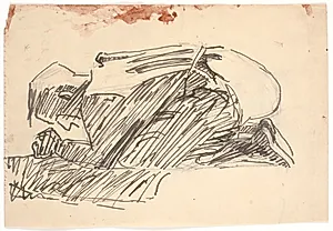 Den helbredte, knælende mod jorden by Niels Larsen Stevns
