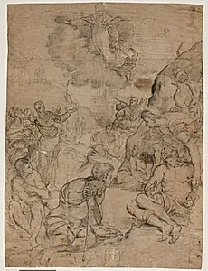 Den hellige Augustin helbreder de lamme, efter Tintorettos maleri i Museo Civico, Vicenza by Ubekendt