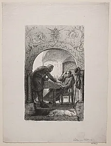 Den hellige biskop Jon og Sæmund Frode by Waldemar Bøhme