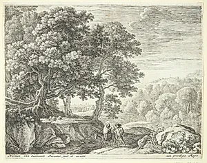 Den hellige familie med æslet by Herman van Swanevelt
