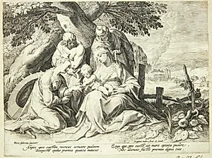 Den hellige familie med Sankt Katherina og Sankt Sebastian