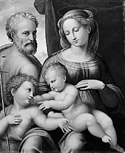 Den hellige Familie og Skt. Johannes by Ubekendt
