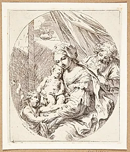Den hellige familie by Elisabetta Sirani