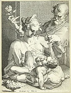 Den hellige familie by Pieter de Jode (I)