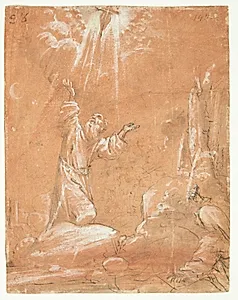 Den Hellige Frans af Asssis stigmatisation by Guercino