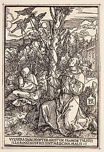 Den Hellige Frans modtager sine sår by Albrecht Dürer