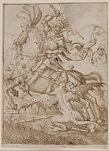 Den hellige Georg dræber dragen by Ubekendt