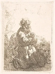 Den hellige Hieronymus, bedende by Rembrandt van Rijn