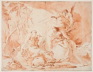 Den hellige Hieronymus' fristelser by Giovanni Battista Tiepolo