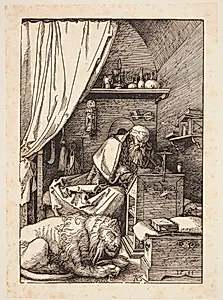 Den hellige Hieronymus i sit kammer by Albrecht Dürer