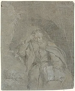 Den hellige Hieronymus mediterende i sin hule by Heinrich Dittmers