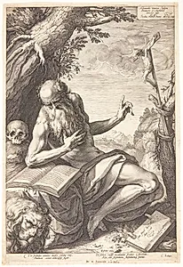 Den hellige Hieronymus by Hendrick Goltzius