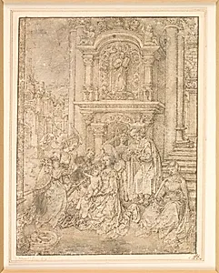 Den hellige Katarinas formæling by Jan Gossaert