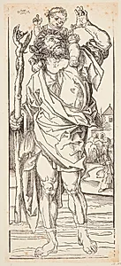 Den hellige Kristoffer krydser floden by Albrecht Dürer