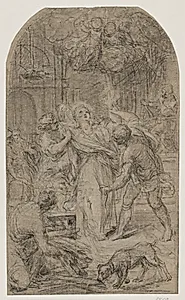 Den hellige Laurentius' martyrium by Agostino Masucci