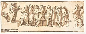 Den hellige Peter forkynder evangeliet by Ugo da Carpi