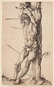 Den Hellige Sebastian, bundet til et træ by Albrecht Dürer