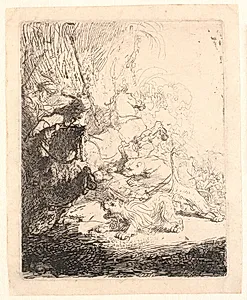 Den lille løvejagt by Rembrandt van Rijn