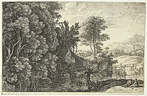 Den lille træbro by Herman van Swanevelt
