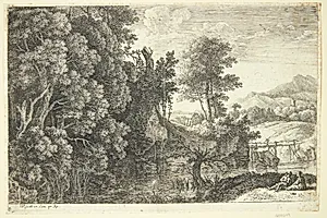 Den lille træbro by Herman van Swanevelt