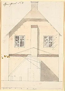 Den østre gavlside af Spurveskjul by Nicolai Abildgaard