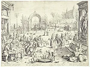 Den rige mand og Lazarus by Jacob Matham