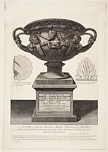 Den såkaldte Warwick-vase, fundet 1770 i Hadrians Villa, Tivoli by Giovanni Battista Piranesi