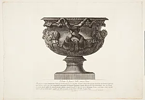 Den såkaldte Warwick-vase, set fra siden by Giovanni Battista Piranesi