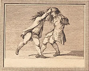 Den satiriske forfatter og den kritiserede i hårene på hinanden by J.F. Clemens