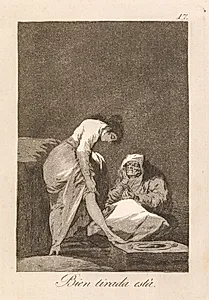 Den sidder! by Francisco de Goya