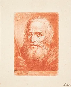 Den skæggede gamle mand by Angelica Kauffmann