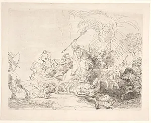 Den store løvejagt by Rembrandt van Rijn