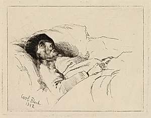 Den syge gamle mand by Carl Bloch