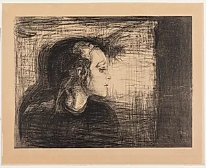 Den syge pige by Edvard Munch